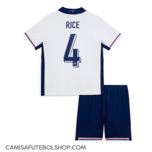 Camisa de time de futebol Inglaterra Declan Rice #4 Replicas 1º Equipamento Infantil Europeu 2024 Manga Curta (+ Calças curtas)